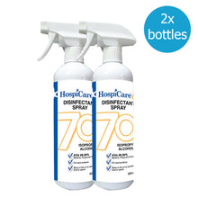 Load image into Gallery viewer, HospiCare 70 Percent IPA Disinfectant Spray 500ml (2x Bottle bundle)
