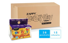 Load image into Gallery viewer, Zappy Everyday Wipes (36x packets of 15 sheets each)
